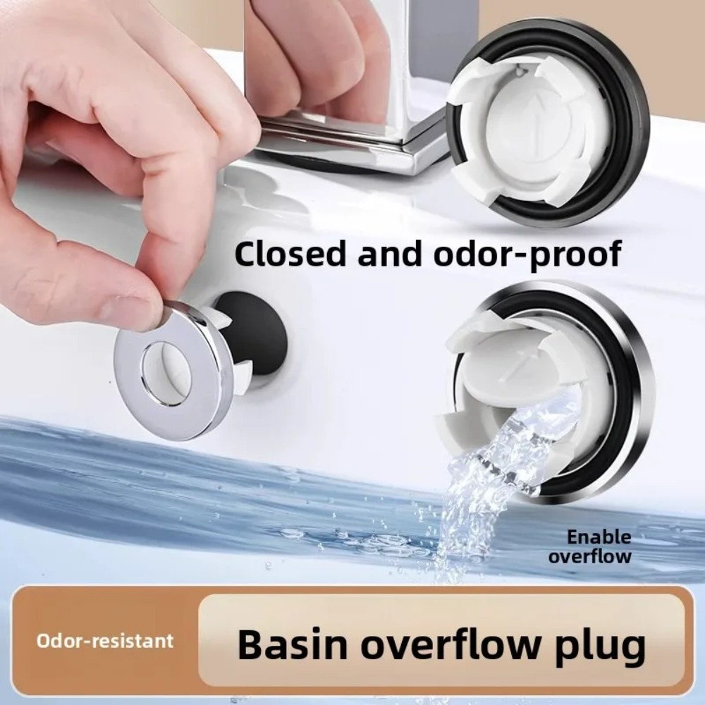 Kitchen Gadgets Hacks - Osłona przelewu umywalki łazienkowej, mosiężna, sześciokątna,