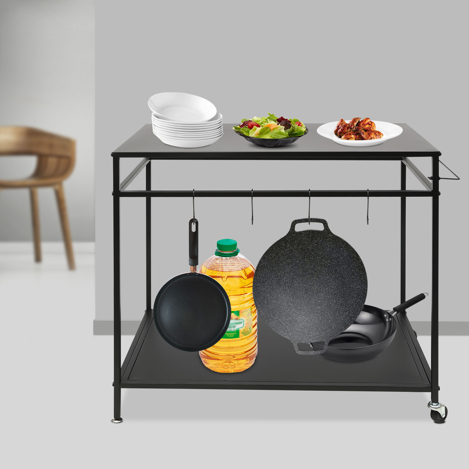 Dwupoziomowy, mobilny stół do  – Kitchen Gadgets Rack recenzja i cena