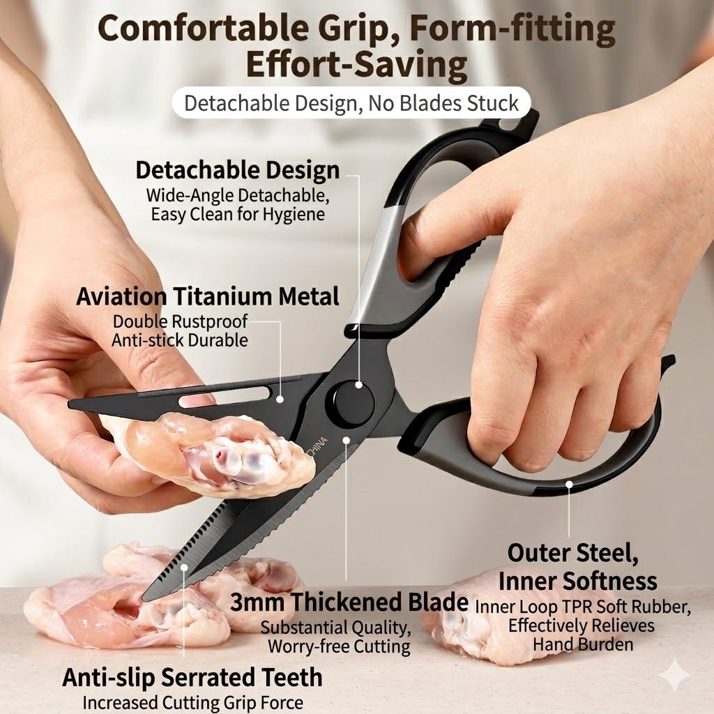 Nożyczki kuchenne tytanowe do  – Kitchen Hanging Gadgets recenzja i cena